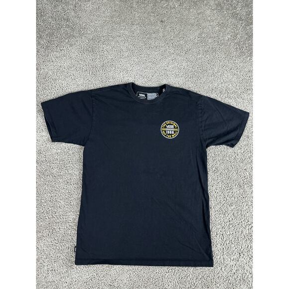Vans Shirt Mens Medium Black White Off The Wall Skater Skateboarding Short Sleev - Picture 7 of 10